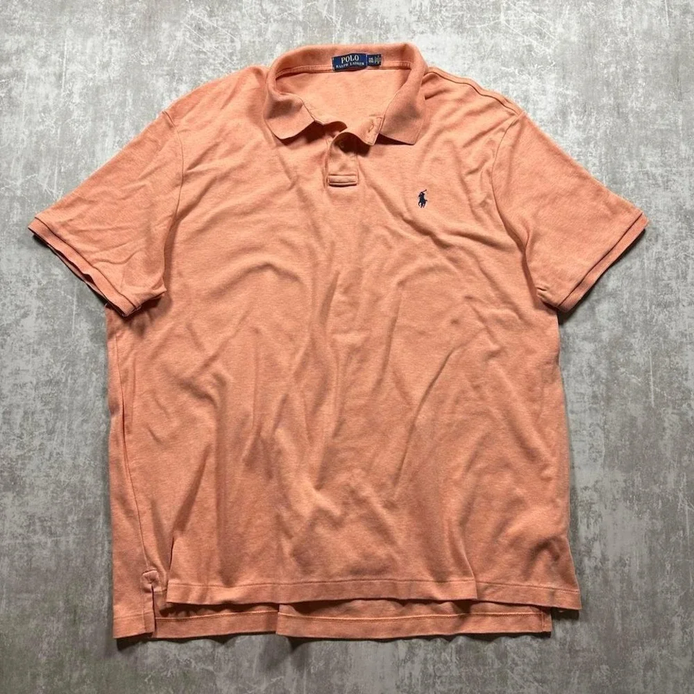 Polo Ralph Lauren Polo Shirt Mens XXL Peach Orange Short Sleeve Pony Logo